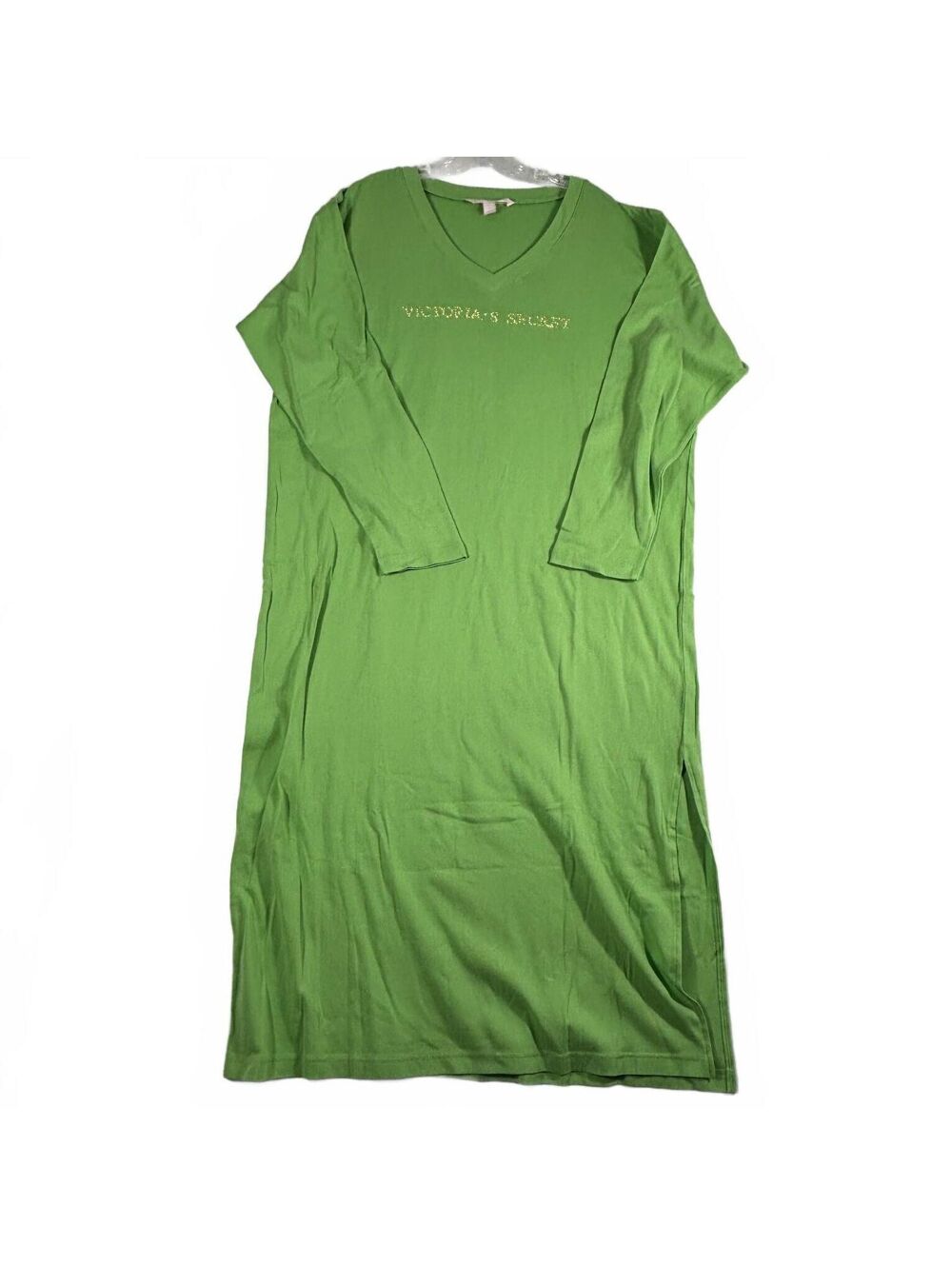 Vintage Victoria's Secret Lime Green Long-Sleeve Sleepdress XL NWOT